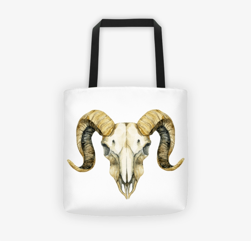 Bull Skull Tote Bag - Sheep Skull Art, transparent png download