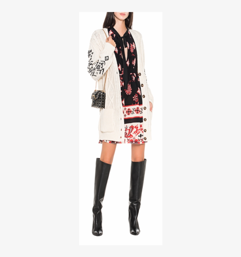 Red Valentinoknit Classy Off White // Woolen Cardigan - Girl, transparent png download