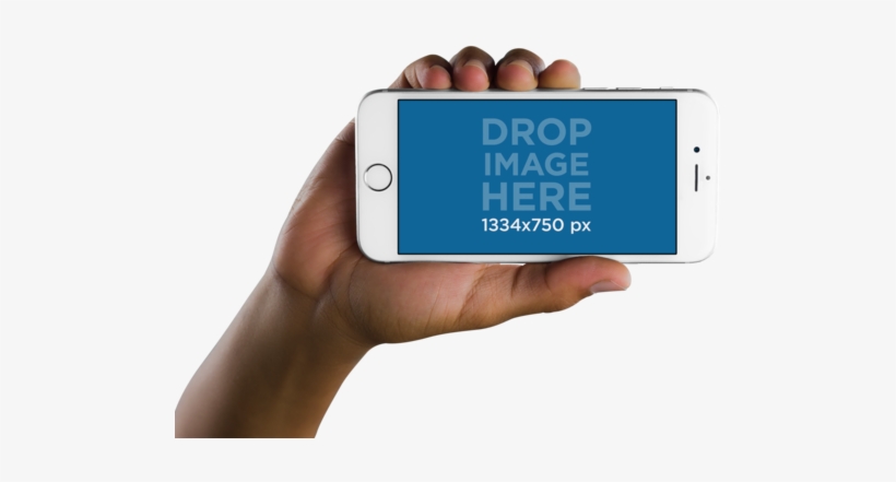 White Iphone 6 Held Sideways Over A Transparent Background - Ipad Transparent Background Hand, transparent png download