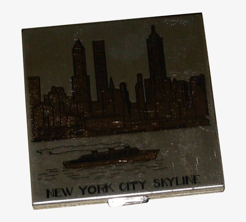 Vintage New York Skyline Ladies Powder Compact By Pilcher - Skyscraper, transparent png download