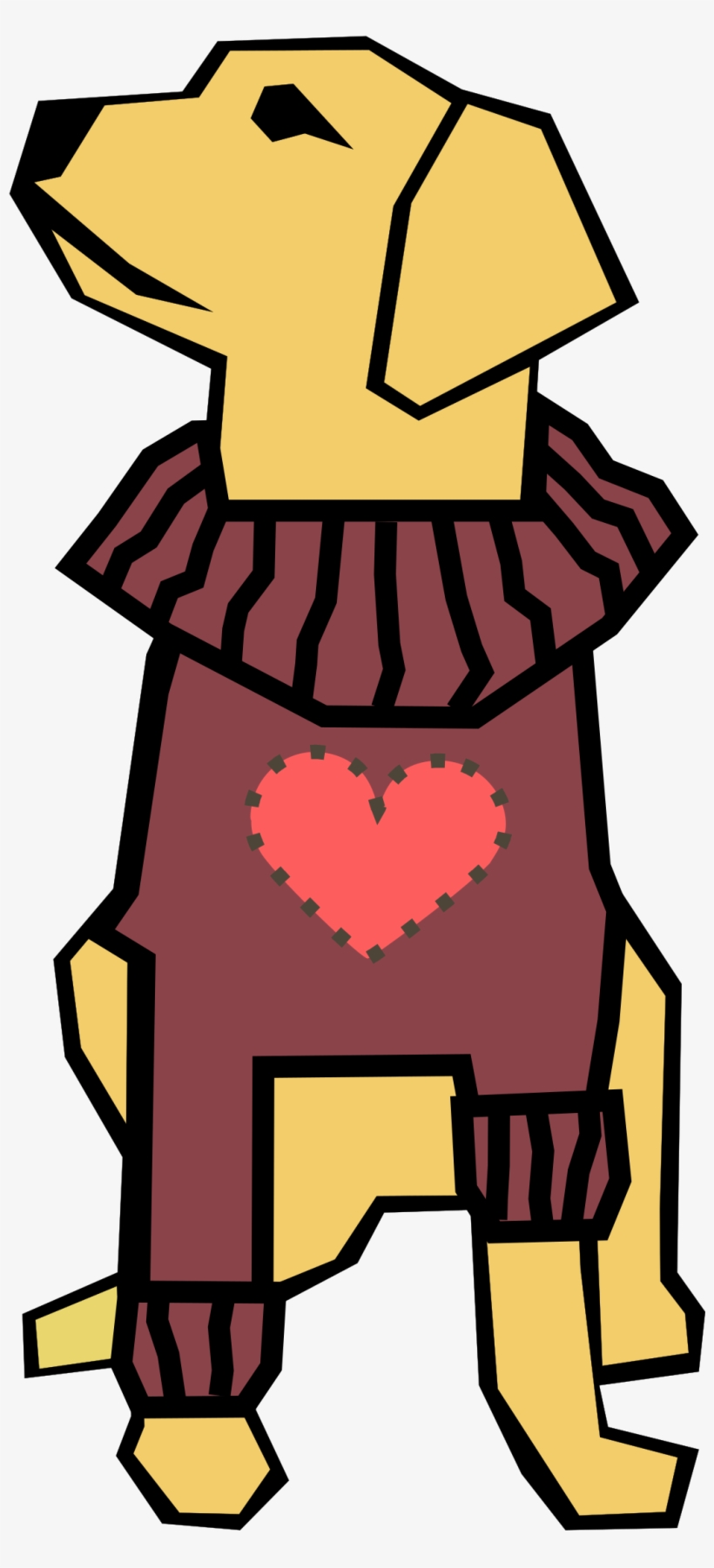 Dog In Valentine's Day Shirt - All Straight Line Drawings, transparent png download