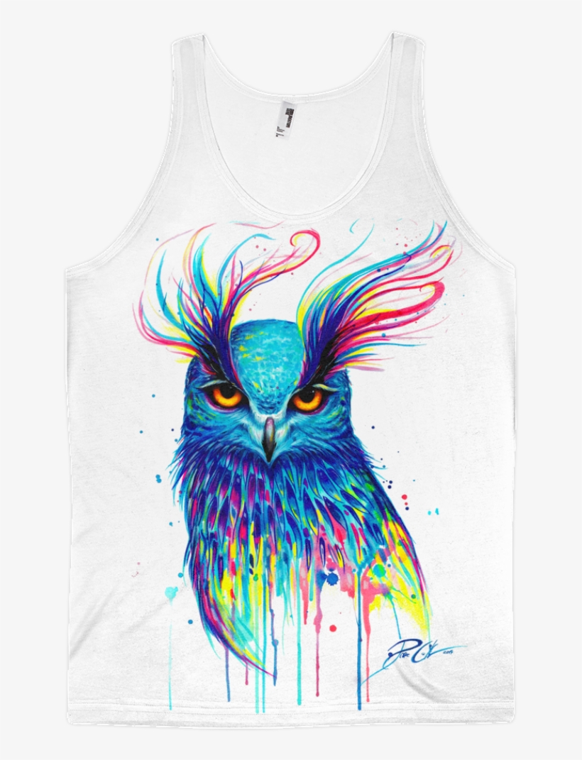 Aurora Owl Unisex Tank Top Tank Tops Electro Threads - Dibujos Abstractos De Animales, transparent png download