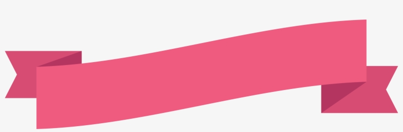 Pink Ribbon Banner Diagonal With Fold End - Parallel, transparent png download