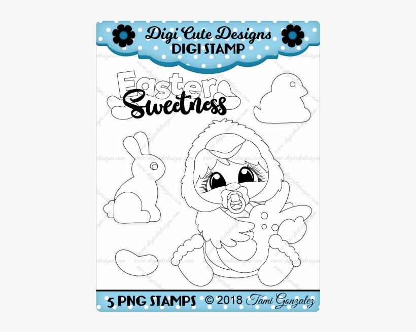 Easter Baby Chick Digi Stamp-easter, Baby, Chick, Peep, - Cartoon, transparent png download