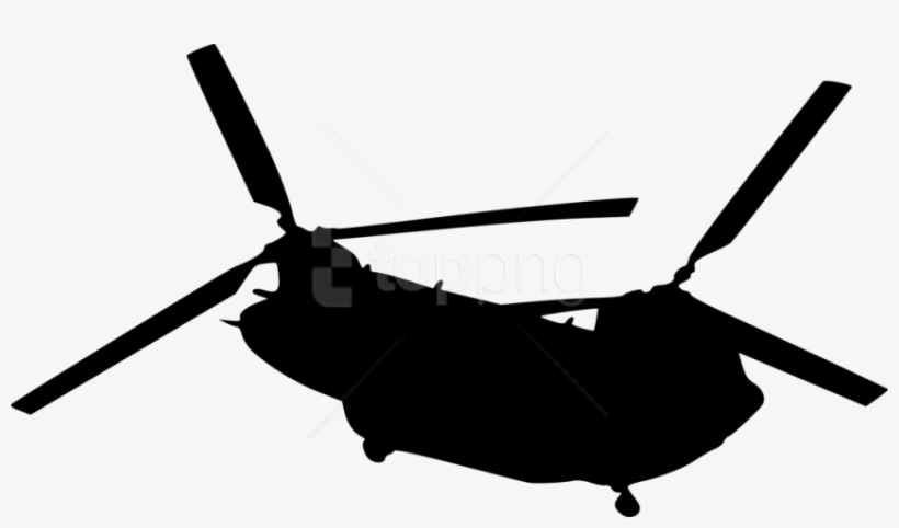 Free Png Helicopter Top View Silhouette Png Images - Ch 47 Chinook Silhouette, transparent png download