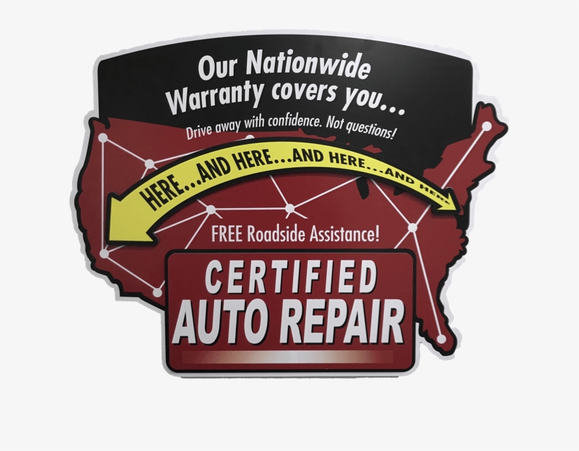 Certified Auto National Warranty Sign - Automobile Repair Shop, transparent png download