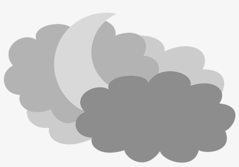 Moon In The Clouds Night Sky Weather Forecast - Wind Cloud Gif Transparent, transparent png download