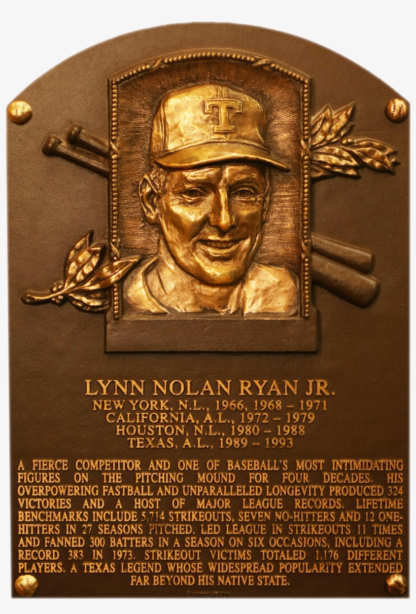 Nolan Ryan Hall Of Fame Plaque, transparent png download