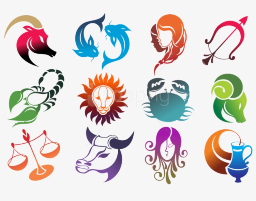 Colourful Zodiac Signs Set Large Png - Horoscope Png, transparent png download
