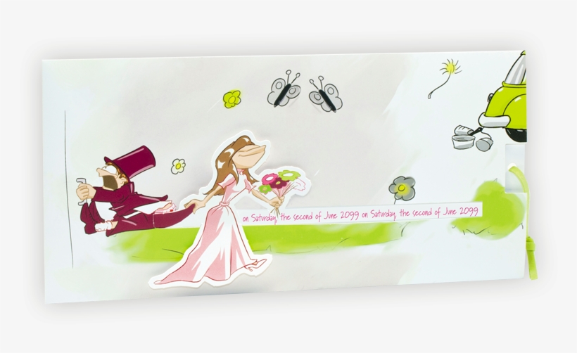 J-648 Uk - Wedding Invitations Bride Pulling Groom, transparent png download