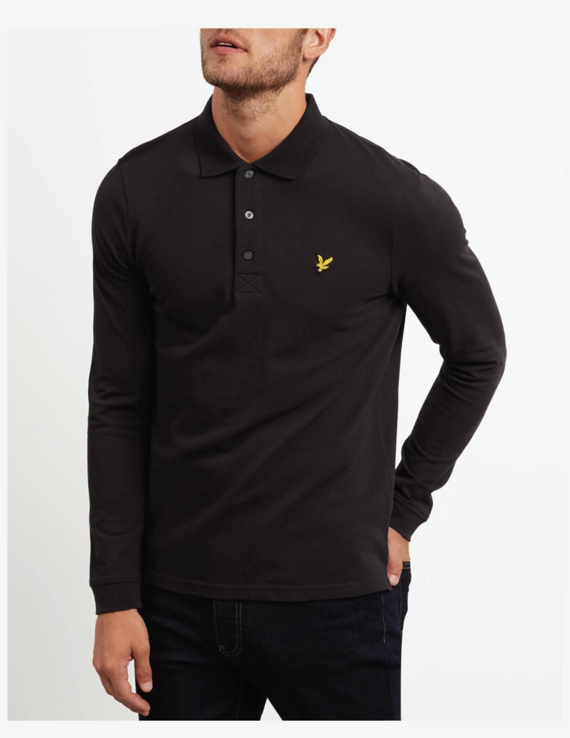 Lyle And Scott Long Sleeve Polo Shirt - Grey Lyle And Scott Polo Long Sleeve, transparent png download