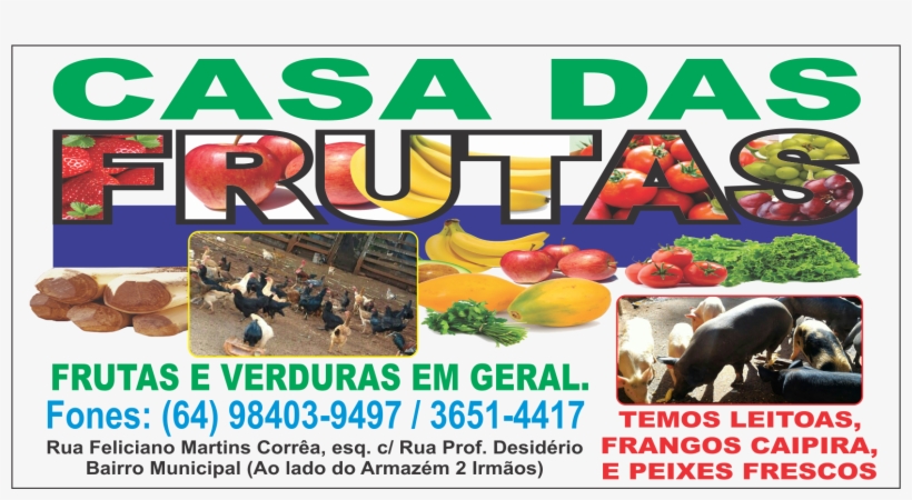 Casa Das Frutas Leitoas E Frangos Caipira - Poster, transparent png download