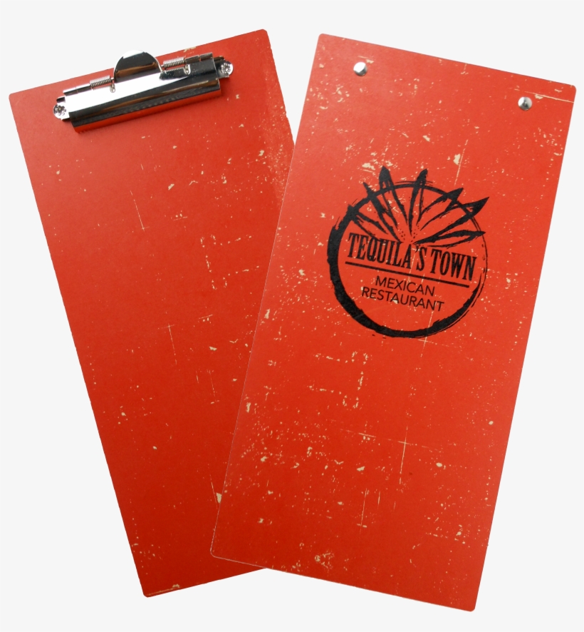 Orange Distressed Clipboard Menu - Bag, transparent png download