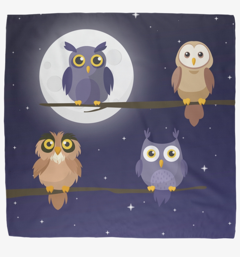 Cute Owls Sublimation Bandana, transparent png download