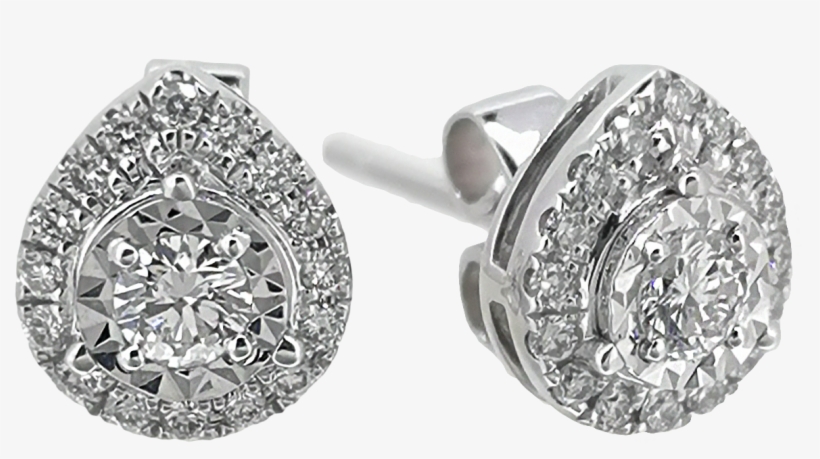 Sale - Diamond Heart Earring Studs, transparent png download