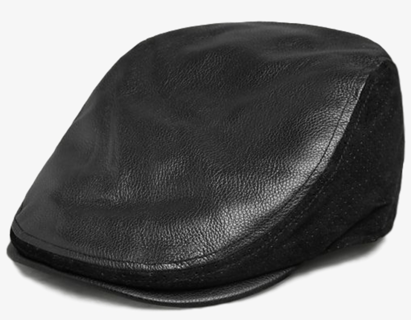Men's Logo Leather Ivy Cap - Leather, transparent png download