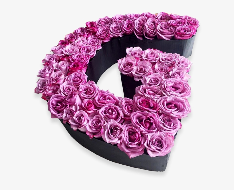 Caja De Letra Con Rosas Lila - Caja De Flores En Forma De Letra, transparent png download