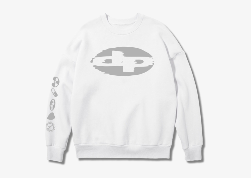 Reflective White Sweat Shirt - Sweater, transparent png download