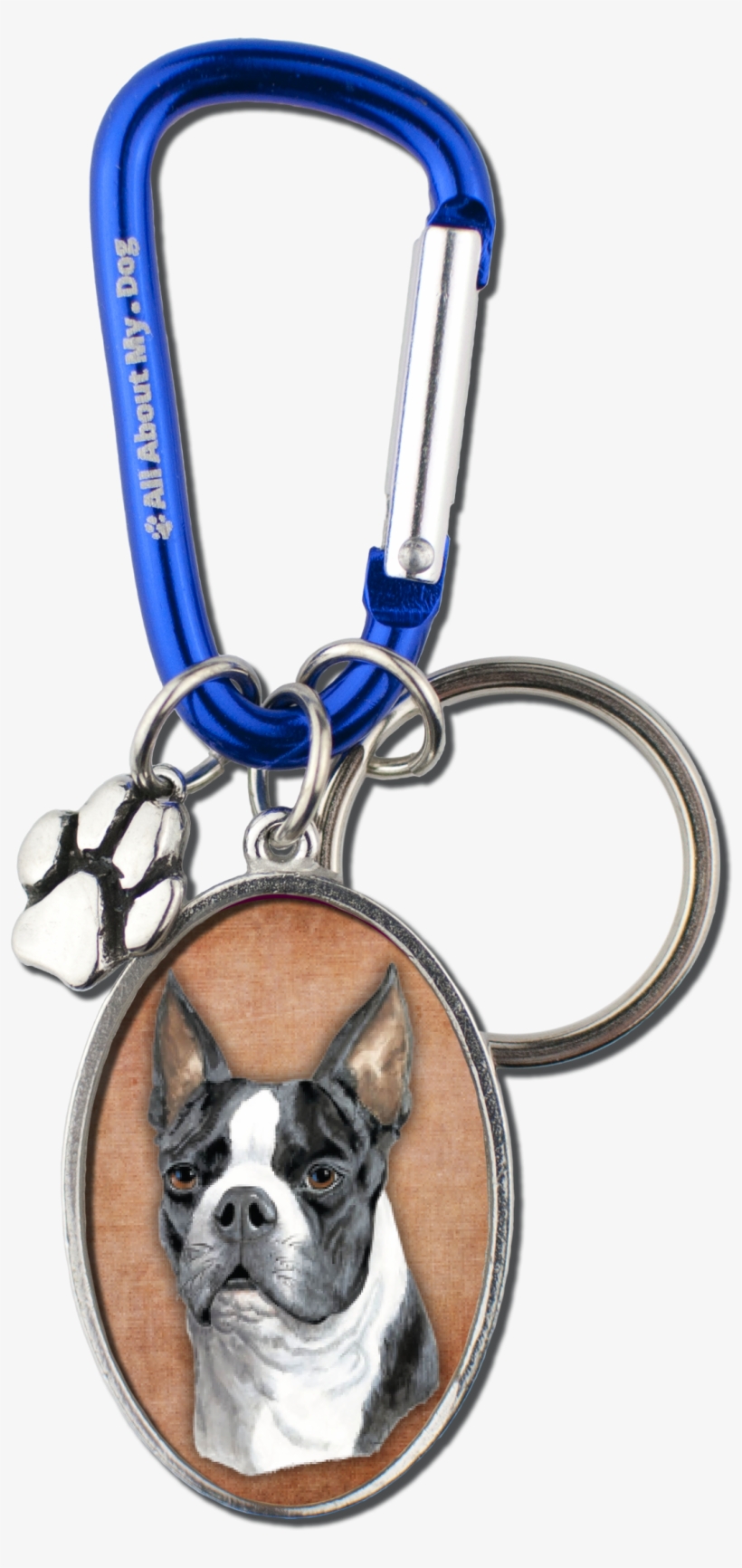 Boston Terrier Cameo Carabiner Keychain - Keychain, transparent png download