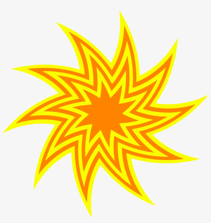 Yellow And Orange Star Swirl - Swirled Star Clip Art, transparent png download