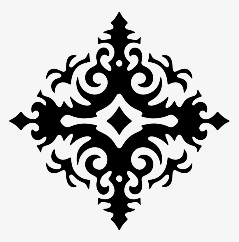 Damask Line Art Download Silhouette Symbol - Circle, transparent png download