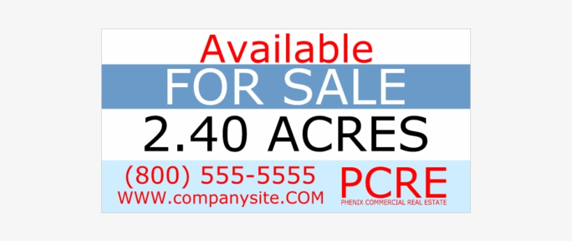Vinyl Real Estate For Sale Banner With Acreage And - Graphic Design, transparent png download