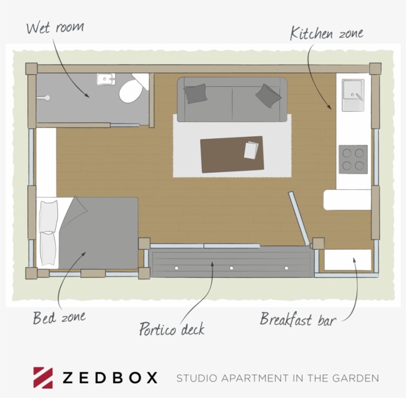 4579 Zedbox Floorplan A4 V1 - Garden Office With Toilet, transparent png download