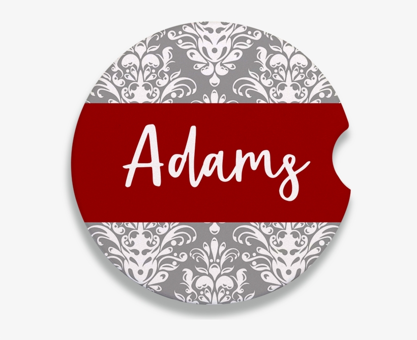 Damask Sandstone Ceramic Car Coaster - Circle, transparent png download