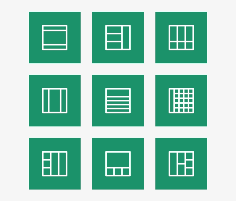 Layouts Outline Icon In Style Flat Square White On - Retro Science Font, transparent png download