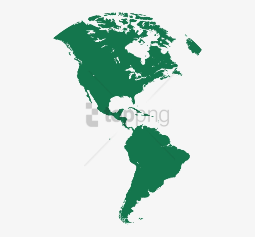 Free Png North And South America Silhouette Png Image - Map South And North America Png, transparent png download