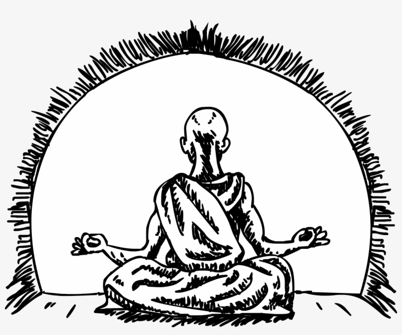 Jpg Black And White Turbonomic Supports All Major Hypervisors - Meditating Monk Illustration, transparent png download