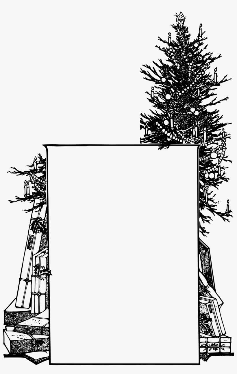 Big Image - Frame Christmas Png Black And White, transparent png download