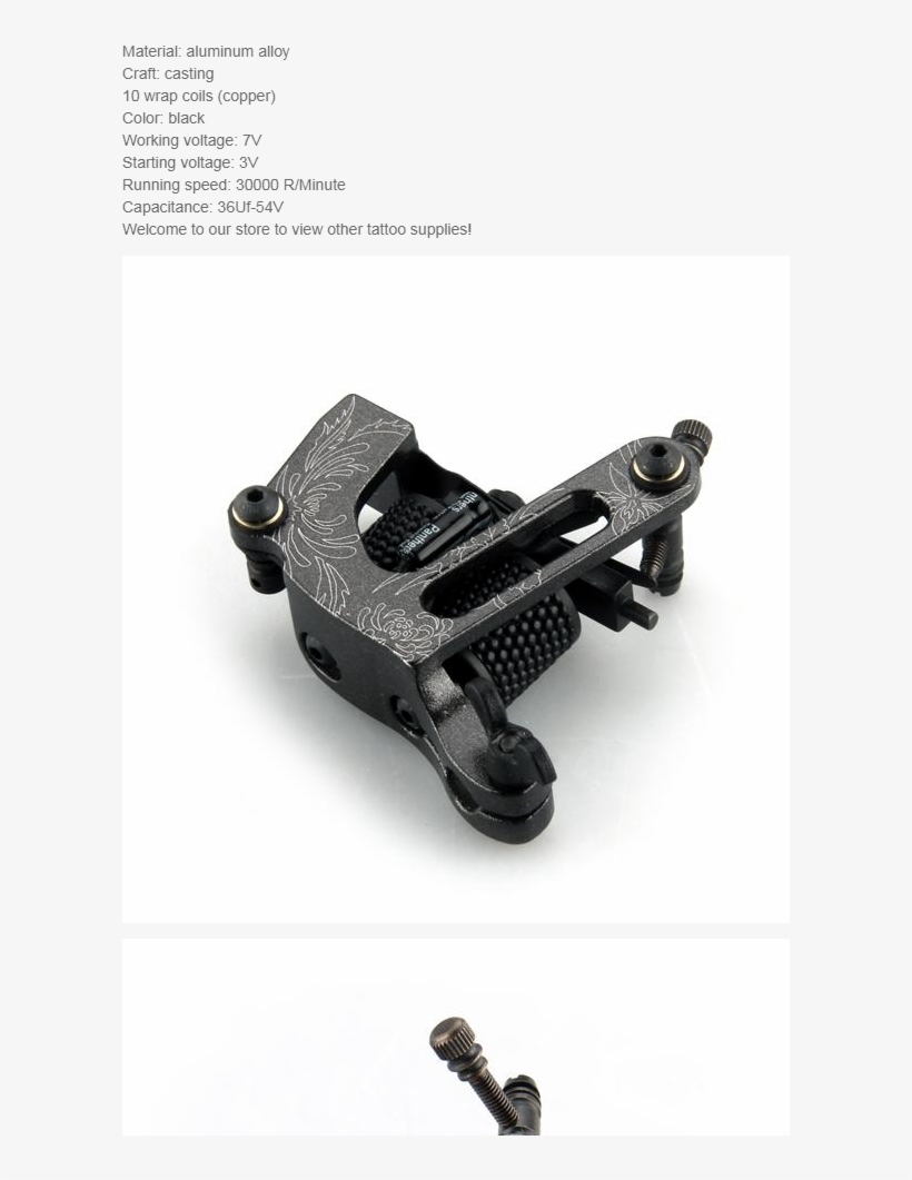 Product Details Of Black Aluminum Alloy Tattoo Shader - Revolver, transparent png download