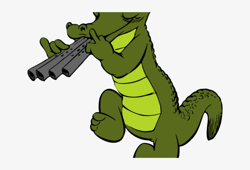 Green Clipart Aligator - Drawing Of Crocodile With Colour, transparent png download