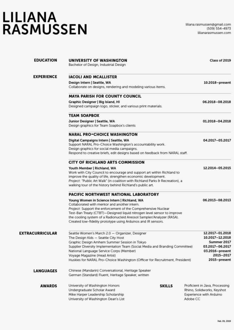 Liliana Rasmussen Resume - Document, transparent png download