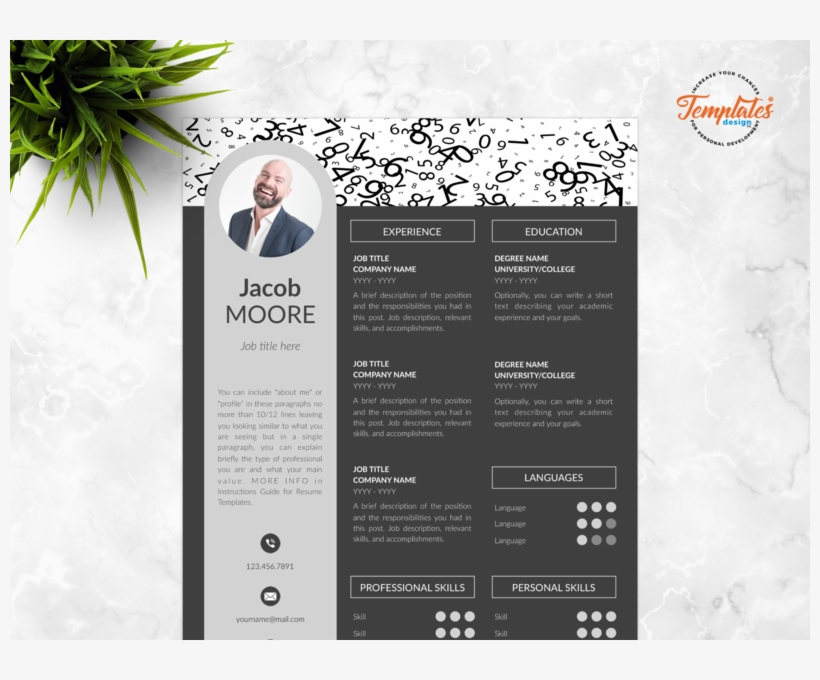 Resume Template For Word And Pages "jacob Moore" - Résumé, transparent png download