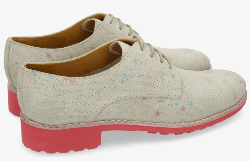 Derby Shoes Ella 11 White Dots Multi - Outdoor Shoe, transparent png download