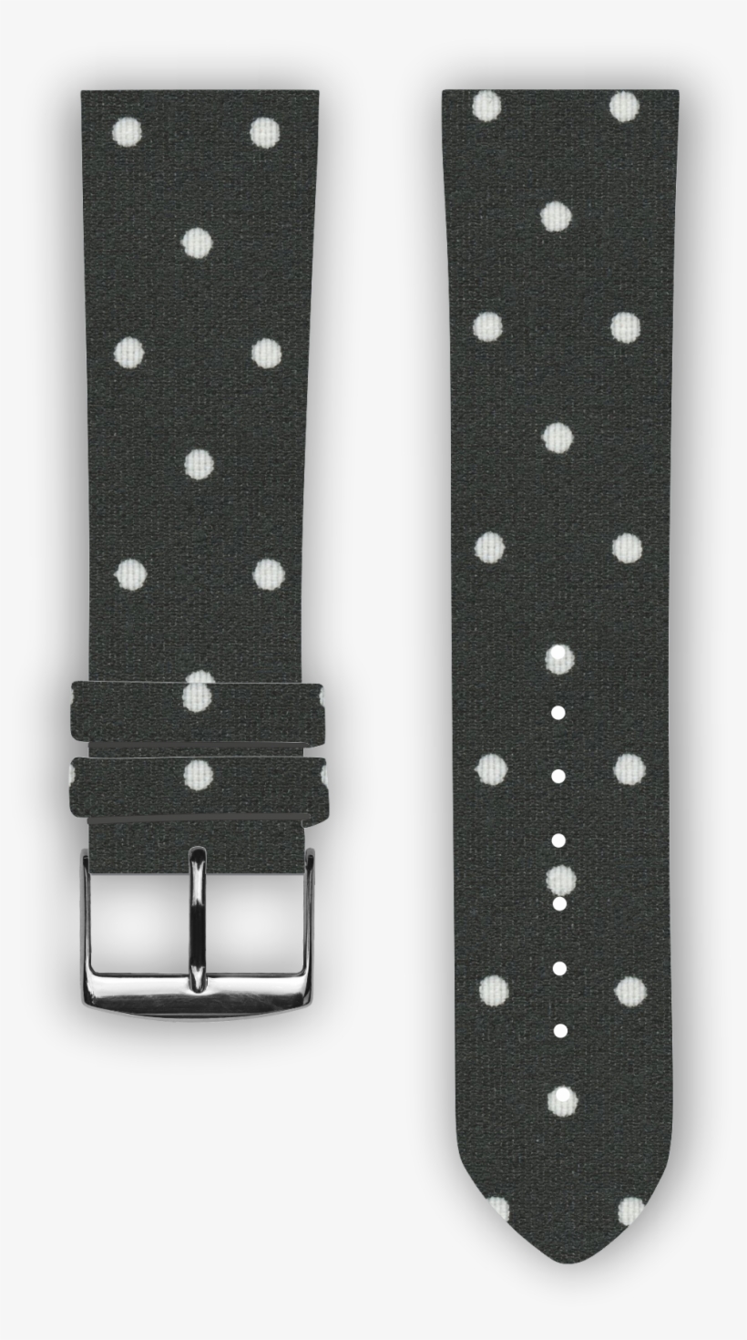 100% Cotton Watchband With Calf Leather Back - Polka Dot, transparent png download