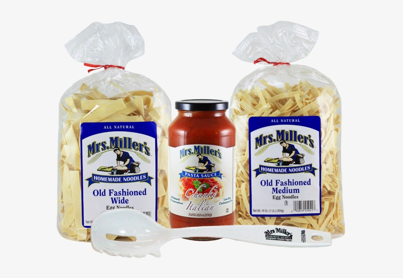 Noodle & Sauce Sampler - Mrs Miller's Old Fashioned Wide Egg Noodles, transparent png download