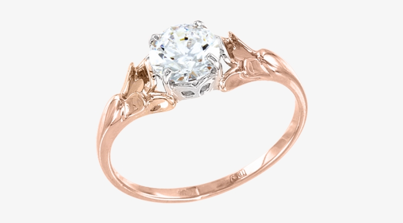 Lady´s Ring In Red Gold Of 585 Assay Value With Zirconia - Pre-engagement Ring, transparent png download