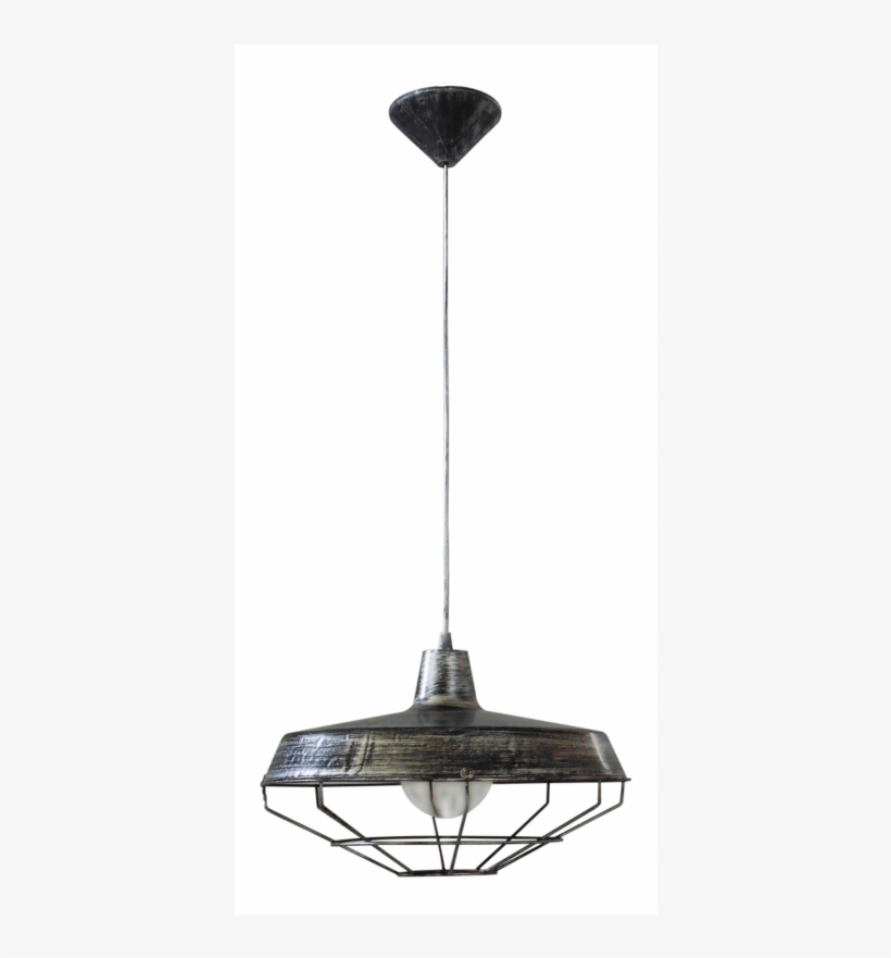 Hanging Light Fixture In Patina Silver Color With Metallic - Lampshade, transparent png download
