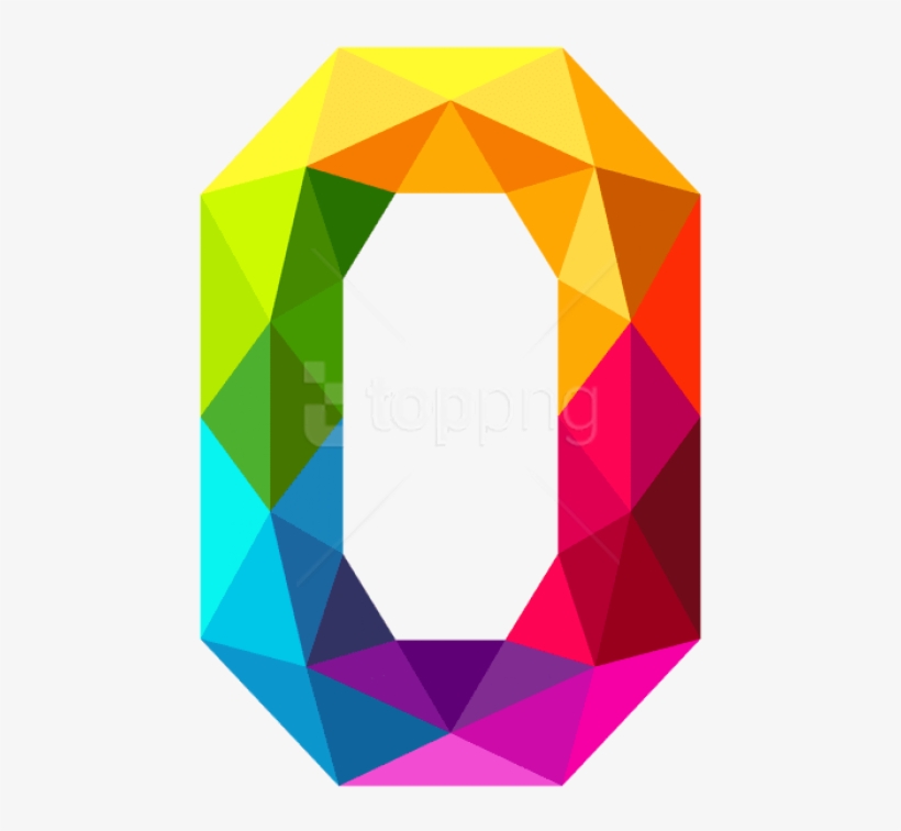 Free Png Download Colourful Triangles Number Zero Clipart - Colourful Triangles Number Png, transparent png download