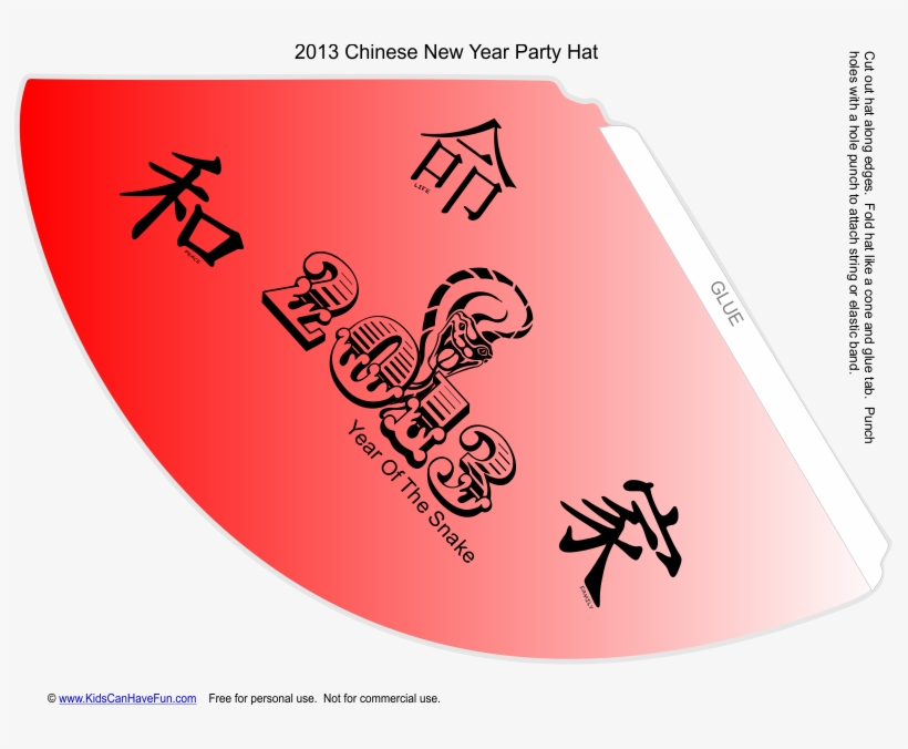 Chinese New Year Party Hat - Kanji For Peace, transparent png download
