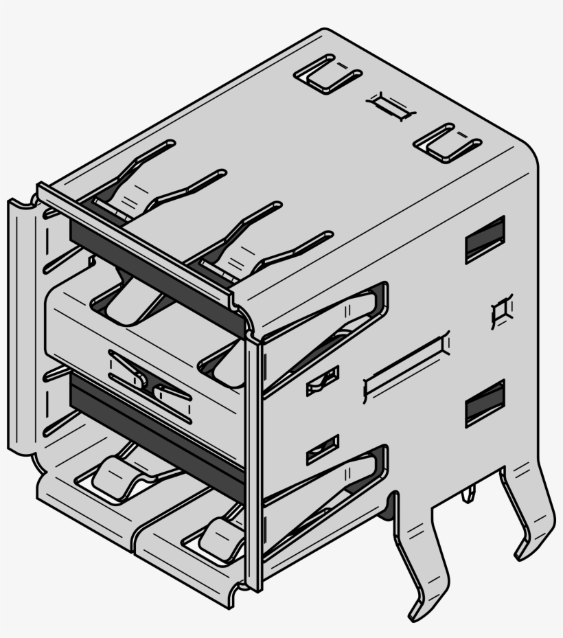 This Free Icons Png Design Of Usb Type A Dual Receptacle, transparent png download