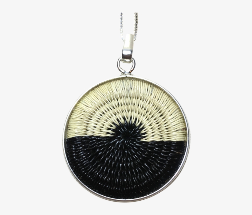 Black & White Half Moon Woven Pendant - Locket, transparent png download