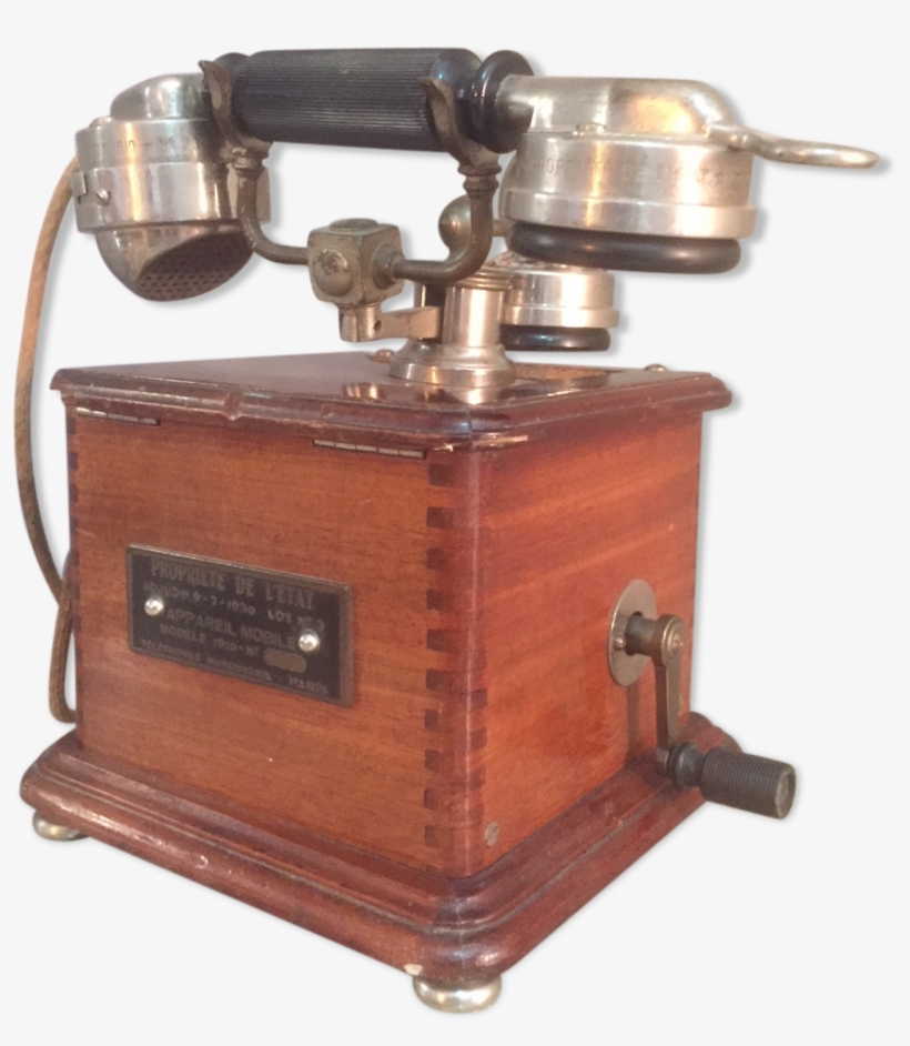 Old Phone For 30 Years In Wood And Metal - Machine, transparent png download