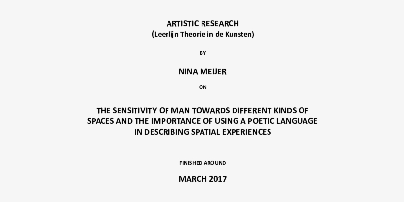 On Sensitivity Of Man And Spatial Experiences - Document, transparent png download