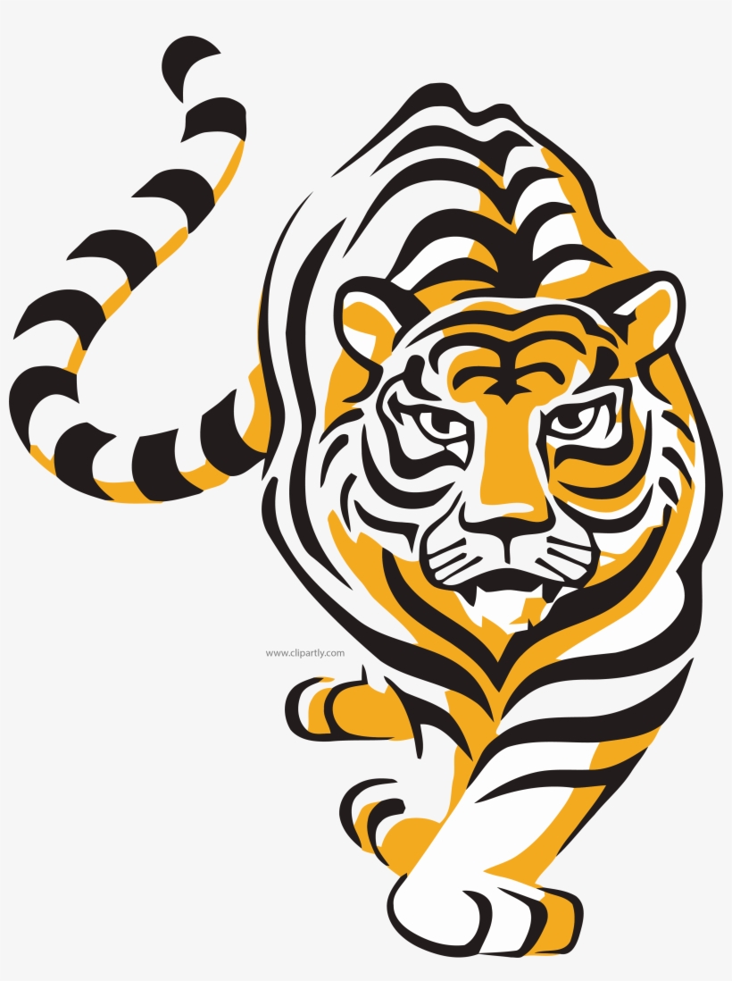 Walking Wild Tiger Clipart Png - Tiger Walking Clip Art, transparent png download