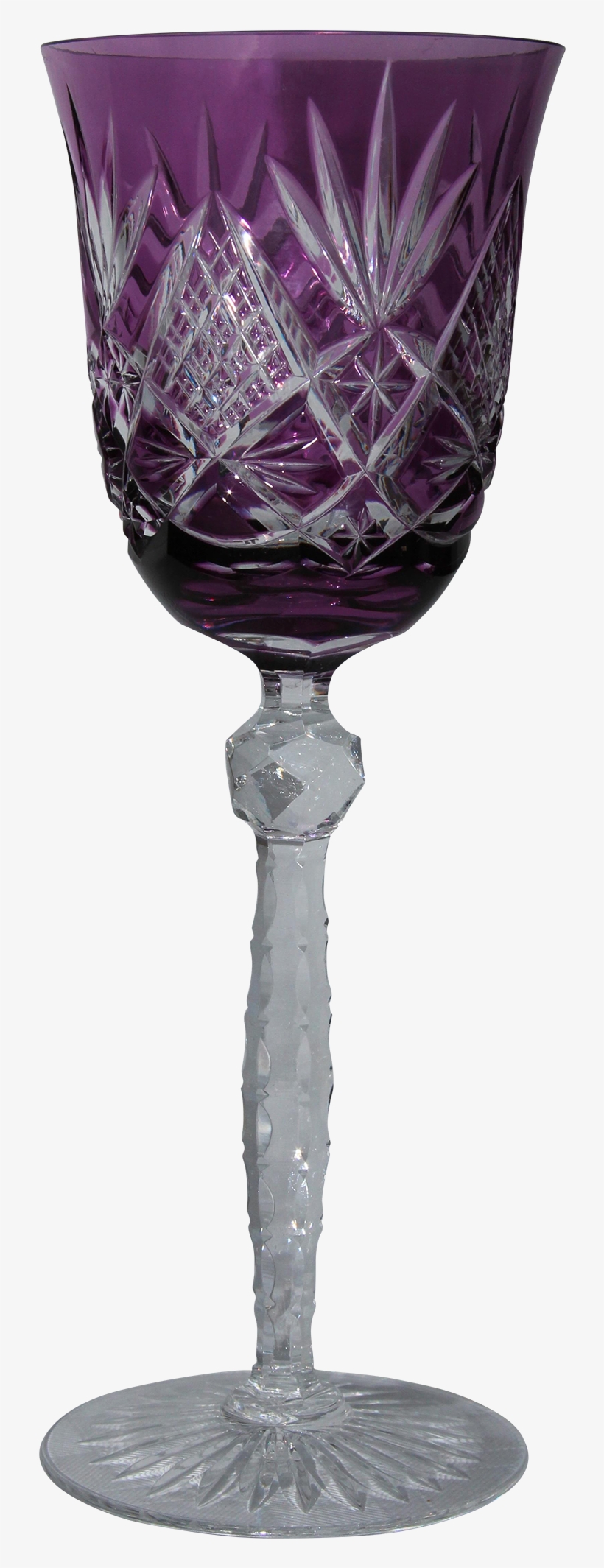1920's Bohemian Lead Crystal Purple Wine Glass / Goblet - Crystal Glasses Png, transparent png download