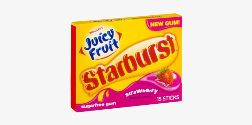 Wrigleys Starburst Strawberry Gum - Starburst Candy, transparent png download